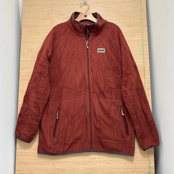 Burton Other - Burton Durable Goods Mens Large Full Zip Fleece Jacket Rust Red Mountain Patch
